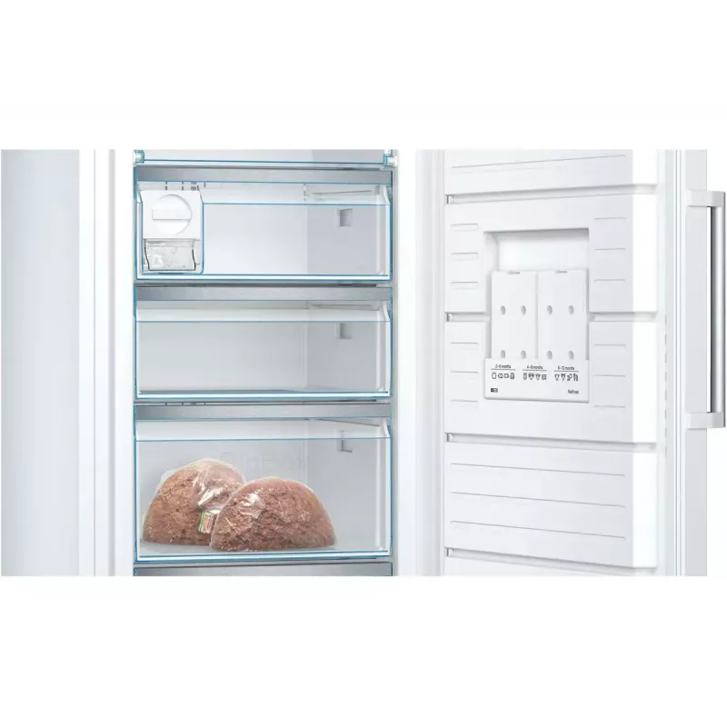 Šaldiklis Bosch Serie 6 GSN54AWDV — 328 L neto, NoFrost, FastFreeze, LED ekranas, Baltas