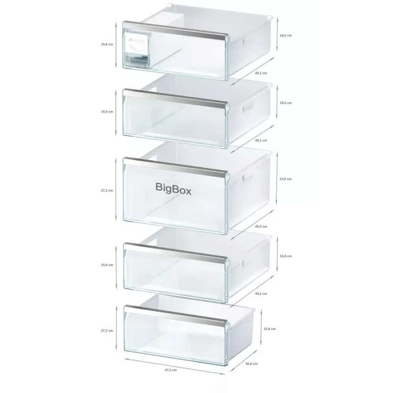 Šaldiklis Bosch Serie 6 GSN54AWDV — 328 L neto, NoFrost, FastFreeze, LED ekranas, Baltas