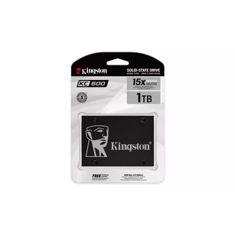 Kingston Technology 1024G SSD KC600 SATA3 2.5 colio, 1 TB, 2.5 colio, 550 MB/s, 6 Gbit/s