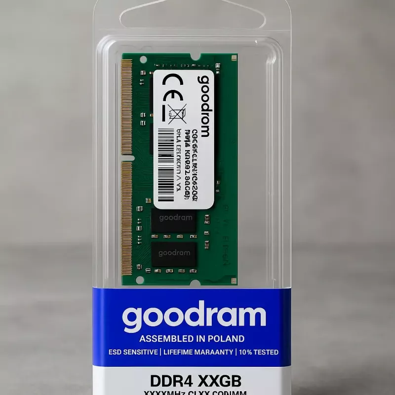 Nešiojamam kompiuteriui skirta DDR4 SO‑DIMM atmintis GOODRAM 16GB 3200MHz 260‑pin 1.2V CAS22 unbuffered