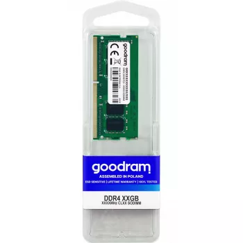 Nešiojamam kompiuteriui skirta DDR4 SO‑DIMM atmintis GOODRAM 16GB 3200MHz 260‑pin 1.2V CAS22 unbuffered