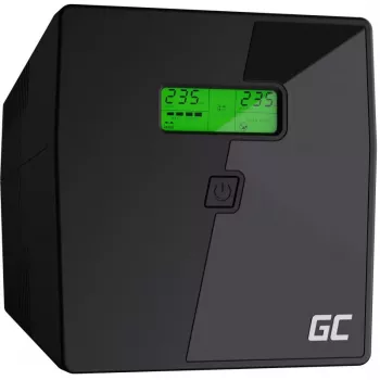 Nepertraukiamo maitinimo šaltinis Green Cell UPS08 — Line-Interactive 700 W / 230 V, 4× IEC lizdai, USB, RJ-45, 12 V 7 Ah baterija, bokštinis, juodas