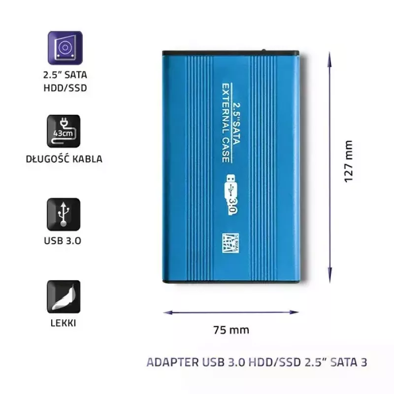 Kietojo disko adapteris QOLTEC 51859 USB 3.0 2,5 col. SATA3 diskams
