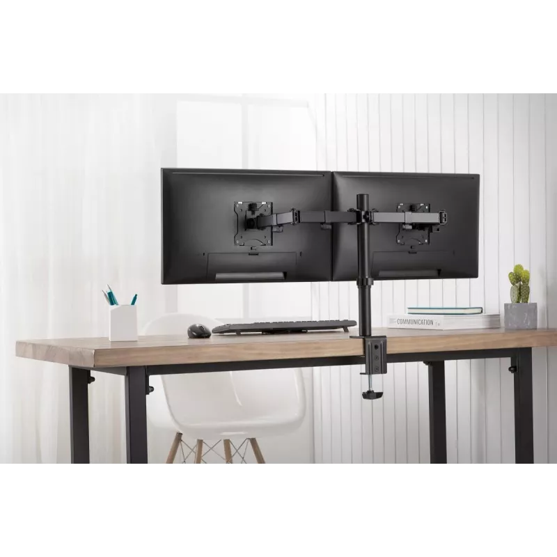 DIGITUS Univer.dual Monitor Clamp Mount 17-32in 2x 8kg (max.) Juoda
