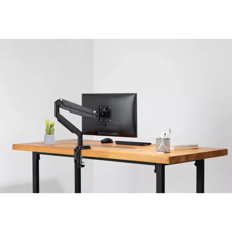 DIGITUS Universalus vieno monitoriaus laikiklis su dujine spyruokle ir spaustuku 17-32 col. 9 kg