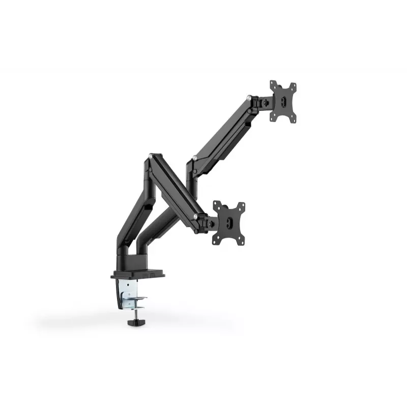 DIGITUS Universal Dual Monitor Mount Gas Spring Clamp 17-32in 2x 9kg