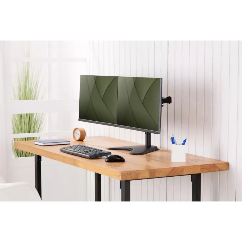 DIGITUS universalus dviejų monitorių stovas 17–32 colių 2x 8 kg (maks.) juodas