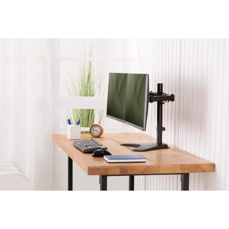 DIGITUS universalus dviejų monitorių stovas 17–32 colių 2x 8 kg (maks.) juodas