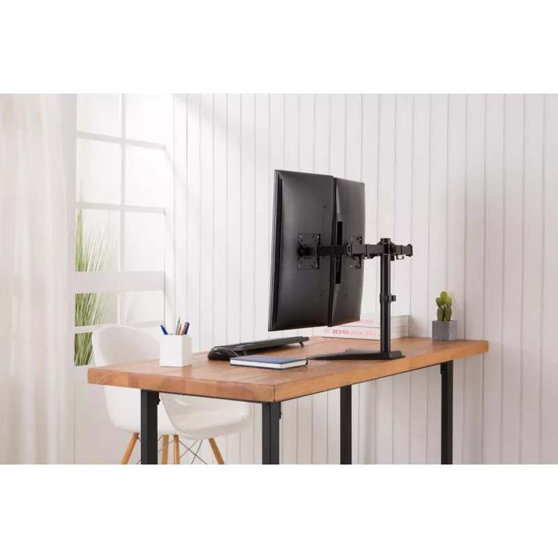 DIGITUS universalus dviejų monitorių stovas 17–32 colių 2x 8 kg (maks.) juodas