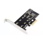 DIGITUS M.2 NGFF/NVMe SSD plėtros kortelė, palaikanti B, M ir B+M raktus, 80, 60, 42 ir 30 mm dydžius