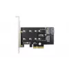 DIGITUS M.2 NGFF/NVMe SSD plėtros kortelė, palaikanti B, M ir B+M raktus, 80, 60, 42 ir 30 mm dydžius