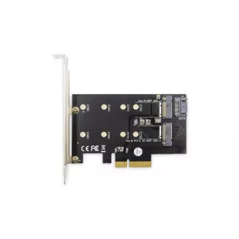 DIGITUS M.2 NGFF/NVMe SSD plėtros kortelė, palaikanti B, M ir B+M raktus, 80, 60, 42 ir 30 mm dydžius