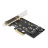 DIGITUS M.2 NGFF/NVMe SSD plėtros kortelė, palaikanti B, M ir B+M raktus, 80, 60, 42 ir 30 mm dydžius