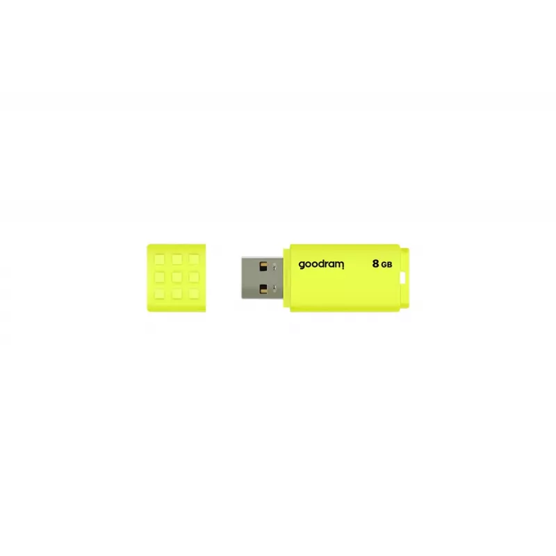 USB atmintukas GOODRAM UME2 8 GB USB 2.0 Type-A, geltonas, dangtelio dizainas