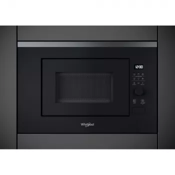 Mikrobangų krosnelė su griliu, įmontuojama WHIRLPOOL WMF201G, 800 W, 20 l, nerūdijantis plienas/juoda