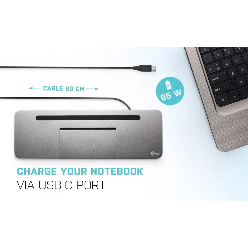i-tec Metal USB-C ergonomiška 4K 3x ekrano dokavimo stotelė + Power Delivery 85 W