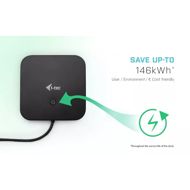 i-tec USB-C dviejų ekranų dokų stotelė su 100 W maitinimo tiekimu