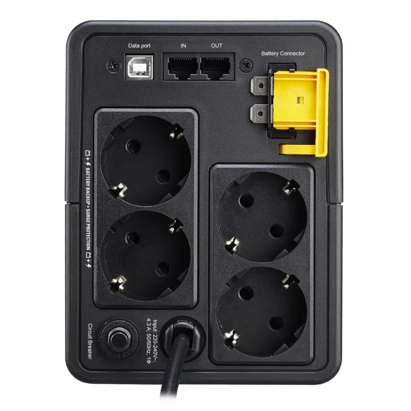 APC Back-UPS, 950VA, Bokštinis, 230V, 4x CEE 7/7 Schuko lizdai, AVR