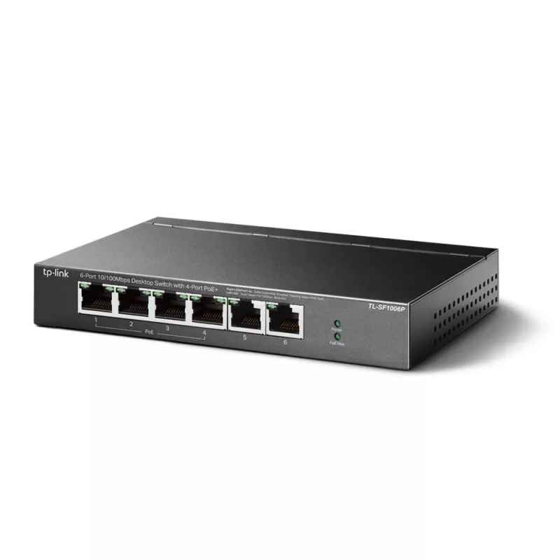 TP-Link TL-SF1006P tinklo jungiklis Nevaldomas Fast Ethernet (10/100) Power over Ethernet (PoE) Juoda