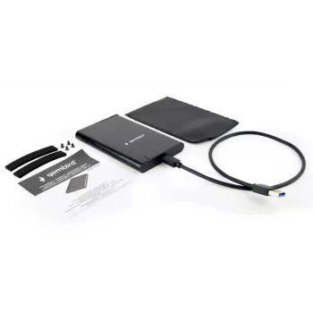 GEMBIRD USB 3.1 2,5 colio SATA HDD korpusas su Type-C prievadu, šlifuotas aliuminis - juoda