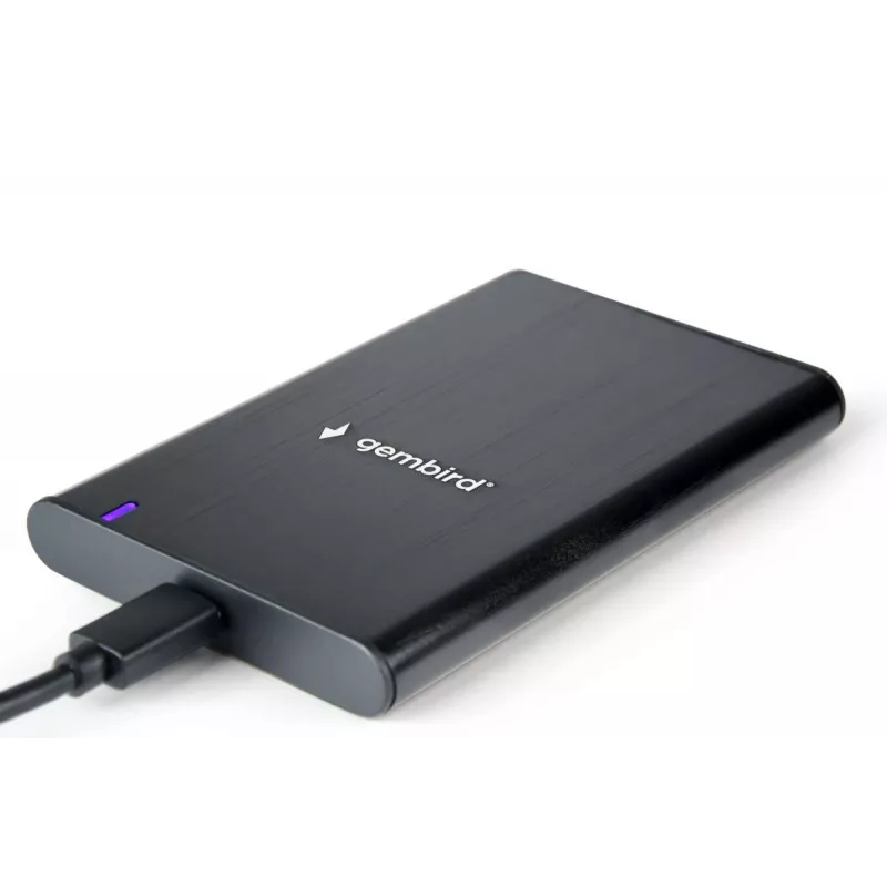 GEMBIRD USB 3.1 2,5 colio SATA HDD korpusas su Type-C prievadu, šlifuotas aliuminis - juoda