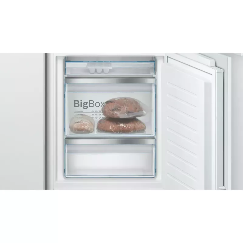 Įmontuojamas šaldytuvas-šaldiklis Bosch Serie 6 KIS86AFE0, 266 L bendras, 192 L šaldytuvas, 74 L apatinis šaldiklis, jutiklinis valdymas, reversinės durelės