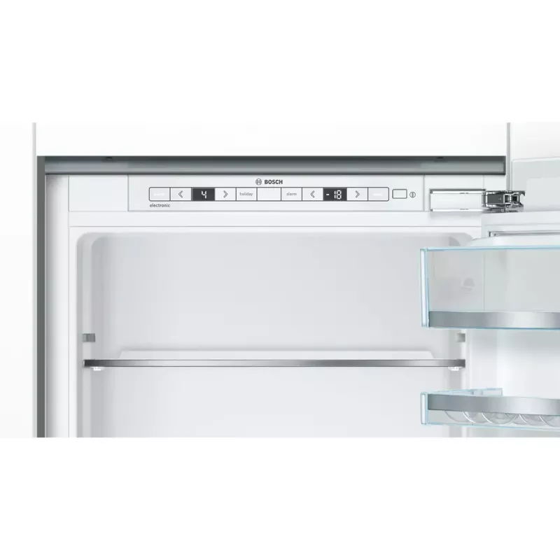 Įmontuojamas šaldytuvas-šaldiklis Bosch Serie 6 KIS86AFE0, 266 L bendras, 192 L šaldytuvas, 74 L apatinis šaldiklis, jutiklinis valdymas, reversinės durelės