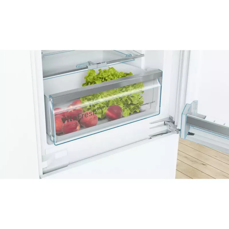 Įmontuojamas šaldytuvas-šaldiklis Bosch Serie 6 KIS86AFE0, 266 L bendras, 192 L šaldytuvas, 74 L apatinis šaldiklis, jutiklinis valdymas, reversinės durelės