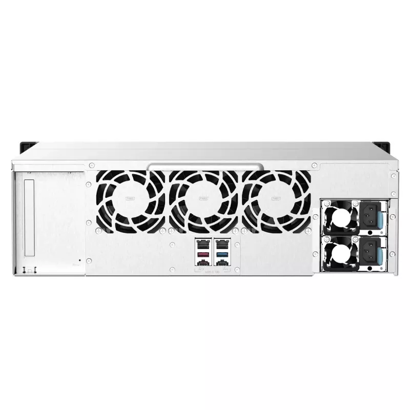 QNAP TS-1673AU-RP-16G NAS / saugojimo serveris Stelažas (3U) Ryzen Embedded V1500B 16 GB DDR4 0 TB QNAP QTS Juoda, Pilka