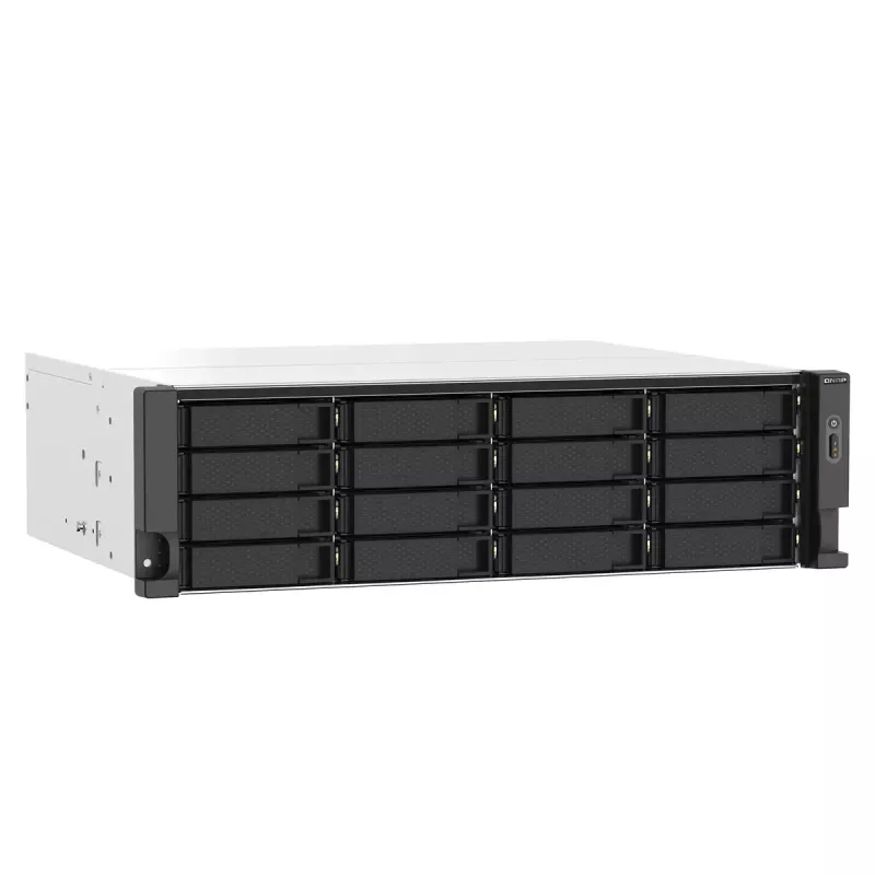 QNAP TS-1673AU-RP-16G NAS / saugojimo serveris Stelažas (3U) Ryzen Embedded V1500B 16 GB DDR4 0 TB QNAP QTS Juoda, Pilka