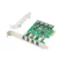 DIGITUS USB Pci-e Add-On kortelė USB3.0, 4 prievadų A/F, lustų rinkinys: VL805, maitinama iš magistralės