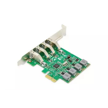 DIGITUS USB Pci-e Add-On kortelė USB3.0, 4 prievadų A/F, lustų rinkinys: VL805, maitinama iš magistralės