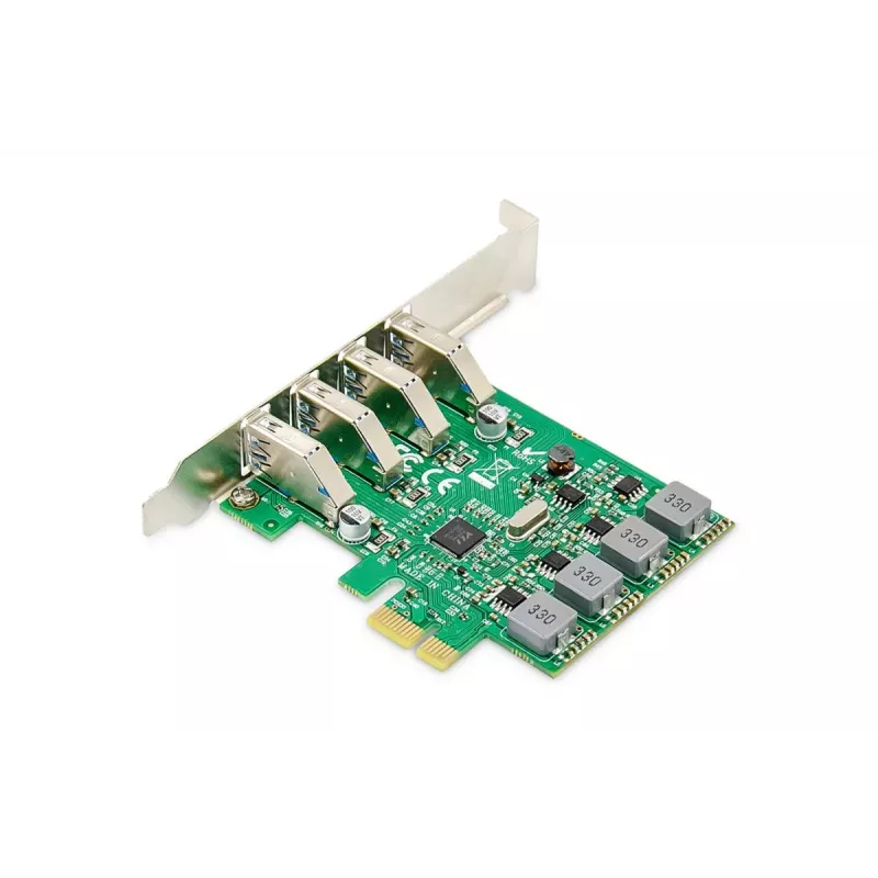 DIGITUS USB Pci-e Add-On kortelė USB3.0, 4 prievadų A/F, lustų rinkinys: VL805, maitinama iš magistralės
