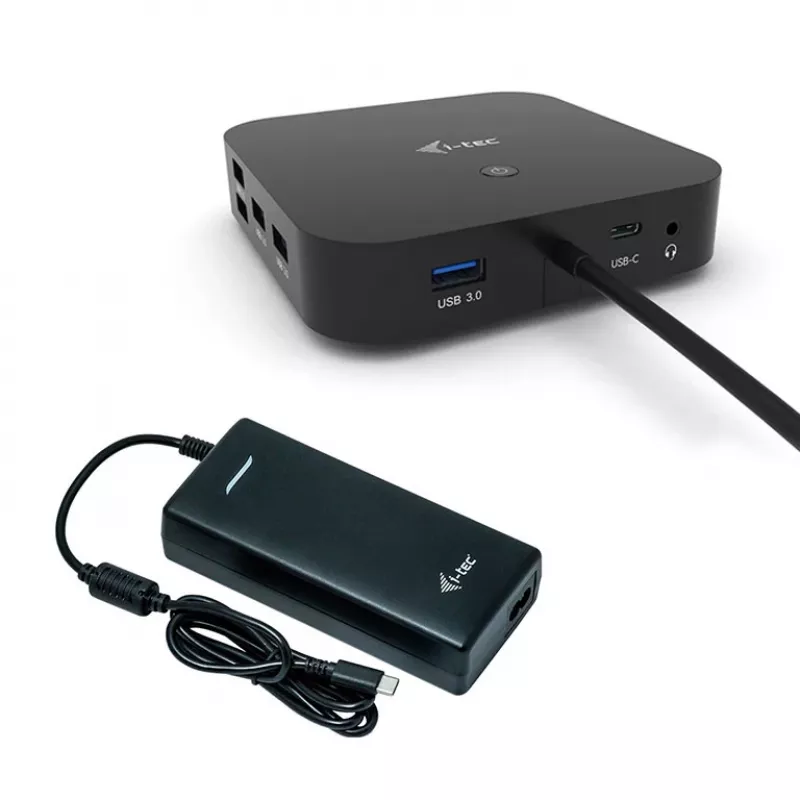 i-tec USB-C dviejų ekranų dokų stotelė su Power Delivery 100 W ir universaliu įkrovikliu 100 W
