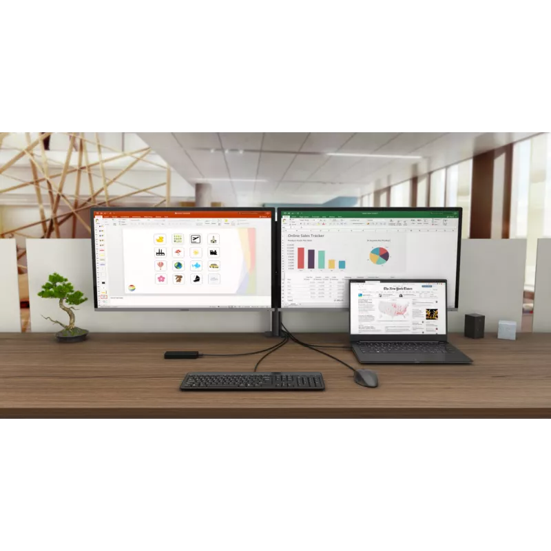 i-tec USB-C dviejų ekranų dokų stotelė su Power Delivery 100 W ir universaliu įkrovikliu 100 W