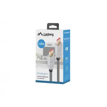 DisplayPort laidas LANBERG CA-DPDP-20CU-0018-BK 1,8 m DisplayPort 1.4 32,4 Gbit/s HDR auksuotas