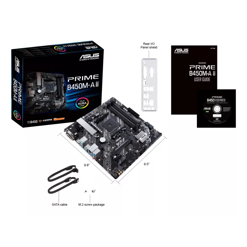 Motininė plokštė ASUS PRIME B450M-A II AMD B450 Socket AM4 micro ATX