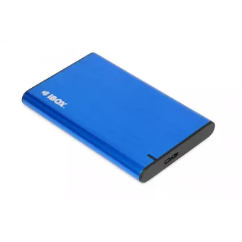 HDD/SSD korpusas IBOX HD-05 — 2,5 colio SATA III, USB 3.2 Gen 1 (Micro-USB B), iki 10 TB, mėlynas
