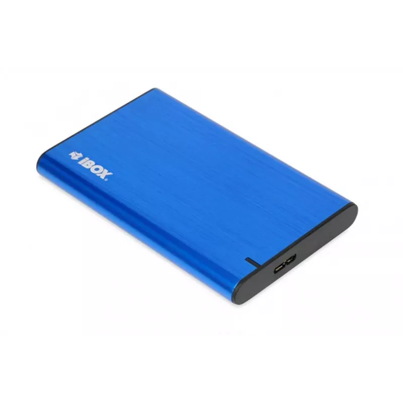 HDD/SSD korpusas IBOX HD-05 — 2,5 colio SATA III, USB 3.2 Gen 1 (Micro-USB B), iki 10 TB, mėlynas