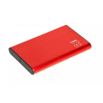 HDD/SSD korpusas IBOX HD-05 raudonas 2,5 colio — USB 3.2 Gen 1 (5 Gbit/s), JMicron JMS578, iki 10 TB