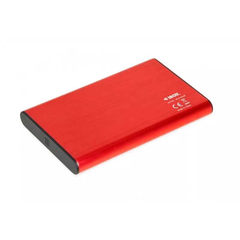 HDD/SSD korpusas IBOX HD-05 raudonas 2,5 colio — USB 3.2 Gen 1 (5 Gbit/s), JMicron JMS578, iki 10 TB