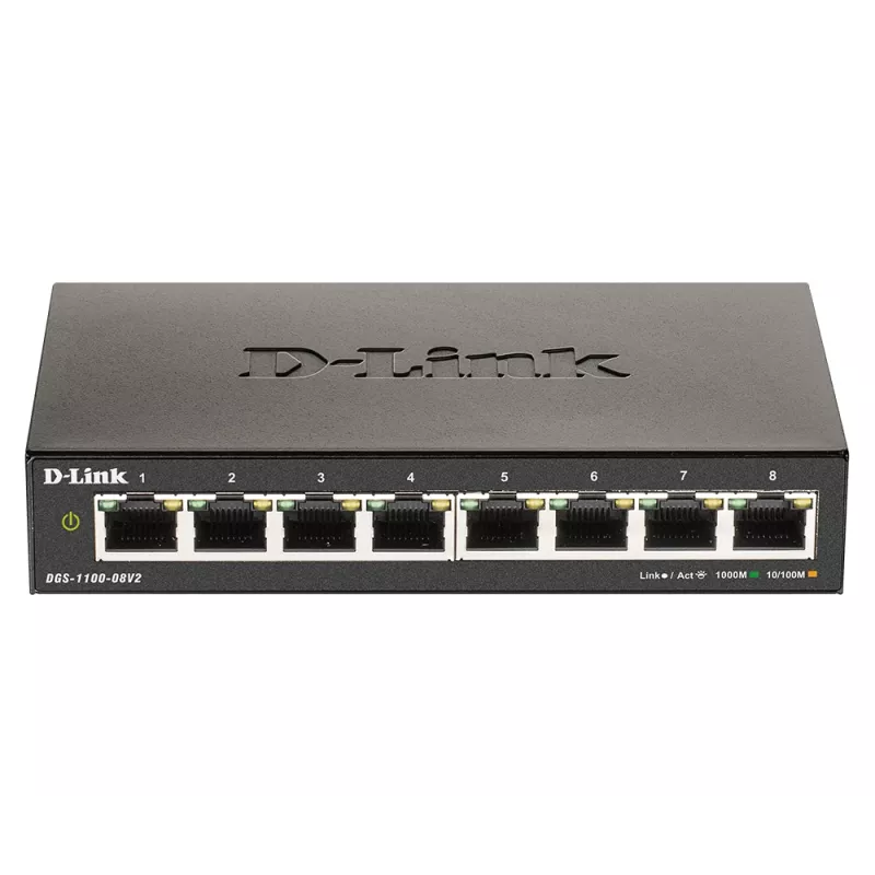 D-Link DGS-1100-08V2 valdomas L2 Gigabit Ethernet (10/100/1000) juodas