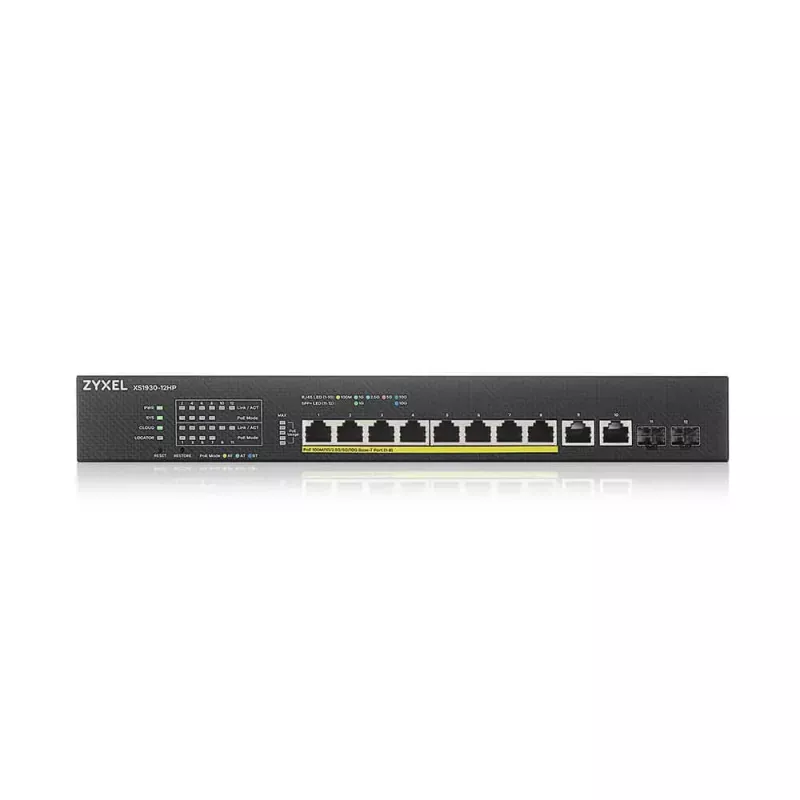Zyxel XS1930-12HP-ZZ0101F tinklo jungiklis Valdomas L3 10G Ethernet (100/1000/10000) Power over Ethernet (PoE) Juodas
