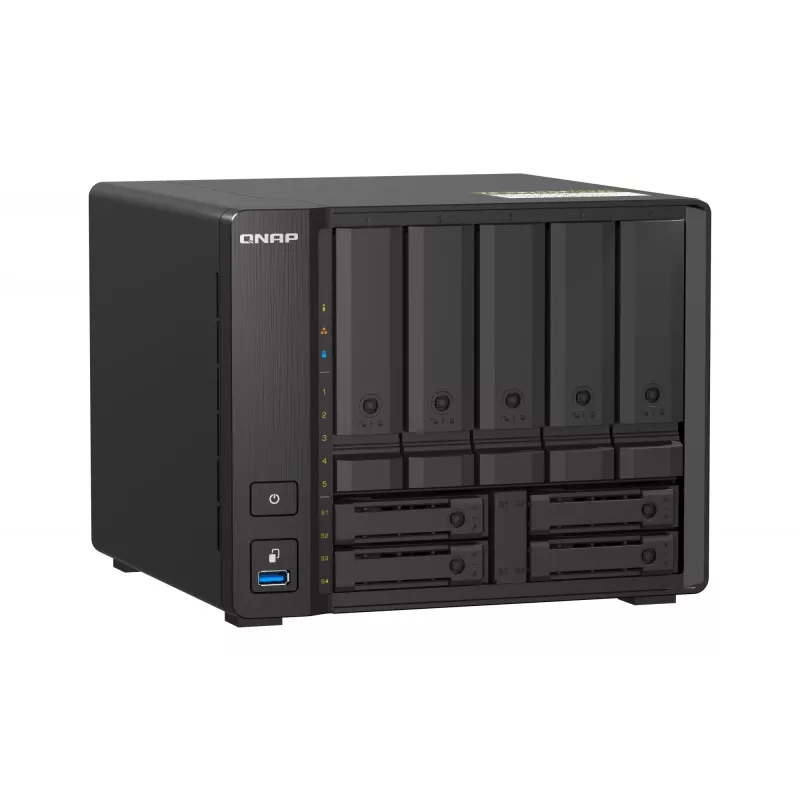 QNAP TS-H973AX NAS bokštinis Ryzen Embedded V1500B 32 GB DDR4 0 TB QuTS hero Juoda