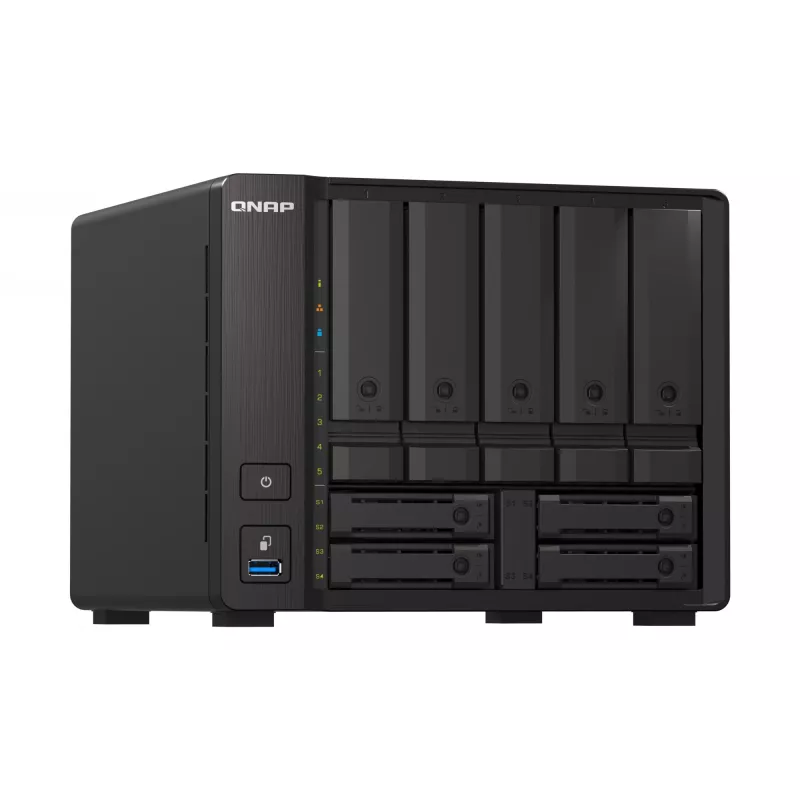 QNAP TS-H973AX NAS bokštinis Ryzen Embedded V1500B 32 GB DDR4 0 TB QuTS hero Juoda