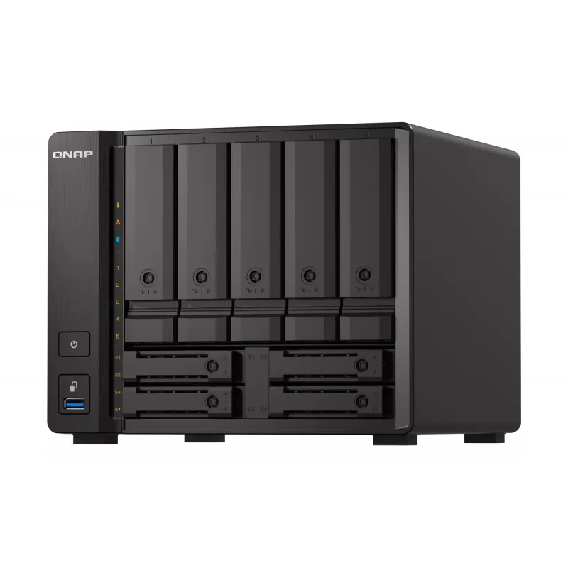 QNAP TS-H973AX NAS bokštinis Ryzen Embedded V1500B 32 GB DDR4 0 TB QuTS hero Juoda