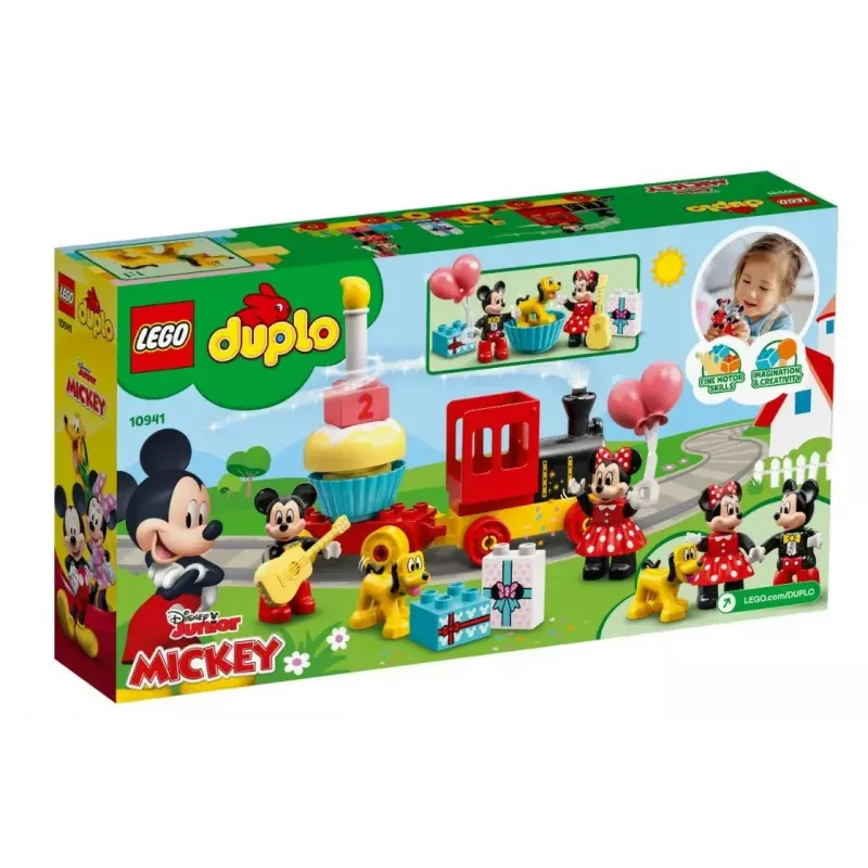 LEGO DUPLO rinkinys 10941 Mickey ir Minnie gimtadienis — DUPLO figūrėlės, 22 dalys, amžius 2+