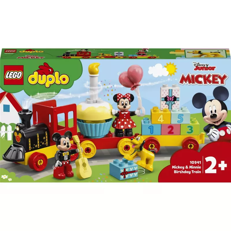 LEGO DUPLO rinkinys 10941 Mickey ir Minnie gimtadienis — DUPLO figūrėlės, 22 dalys, amžius 2+