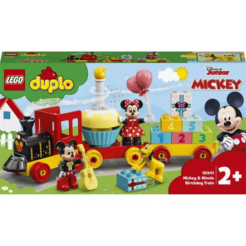 LEGO DUPLO rinkinys 10941 Mickey ir Minnie gimtadienis — DUPLO figūrėlės, 22 dalys, amžius 2+
