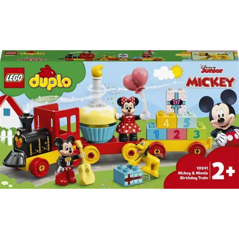 LEGO DUPLO rinkinys 10941 Mickey ir Minnie gimtadienis — DUPLO figūrėlės, 22 dalys, amžius 2+